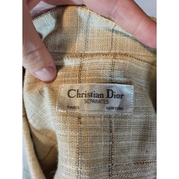 Vintage Christian Dior Separates Linen Plaid Double Breasted Blazer Size 6?‎ - Picture 6 of 6
